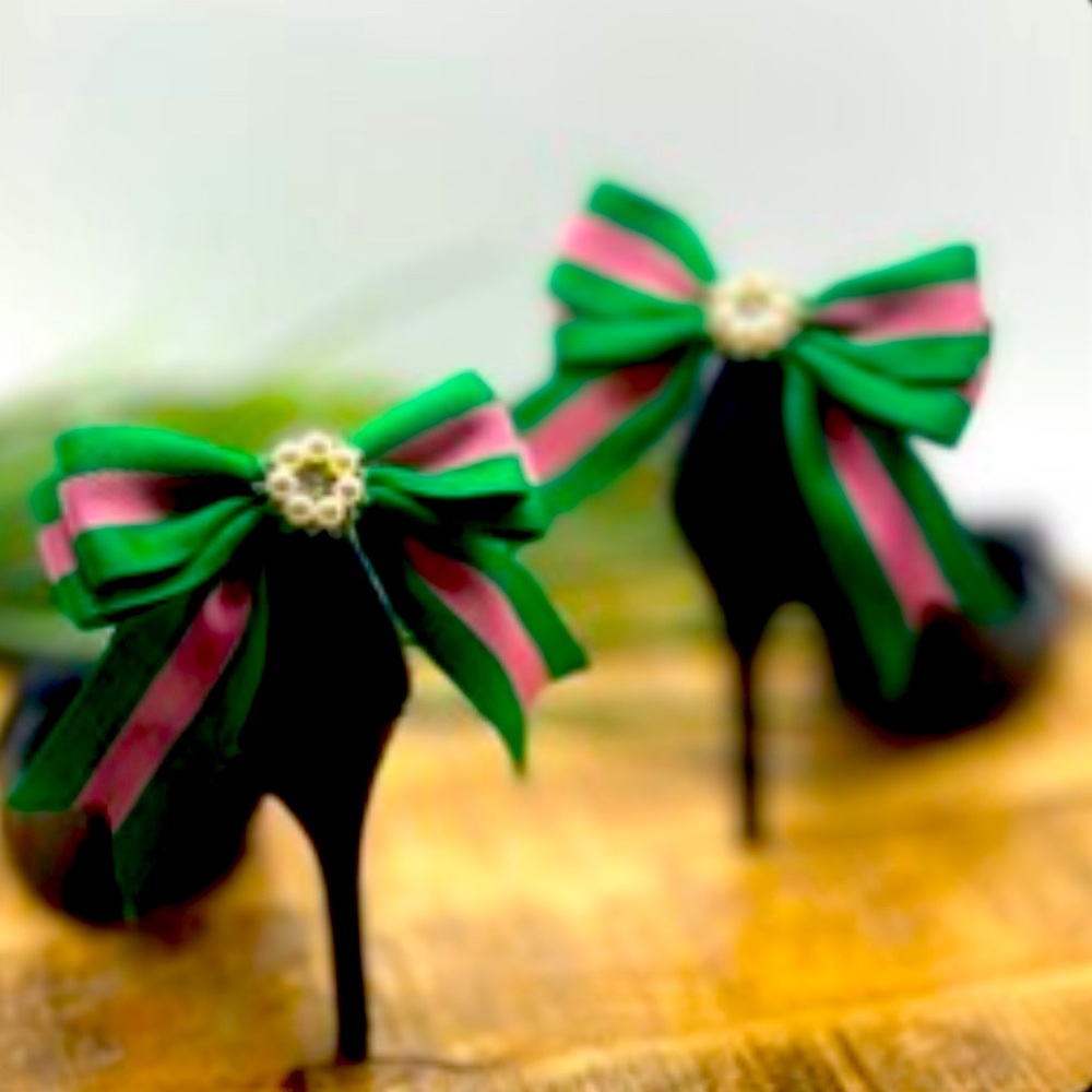 Shoe clips-pink and green-NEW (without tags)